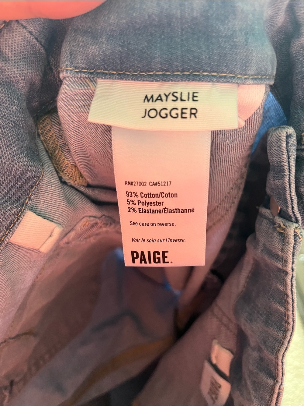 Paige Mayslie Jogger Light Wash Cotton Blend Lightweight Travel Size 30 - Picture 7 of 9